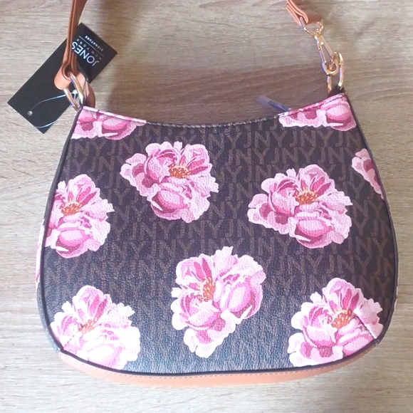 ❤️NEW Jones New York Brown and Pink Floral Shoulder Bag, Party, Brunch, Date - Picture 3 of 7